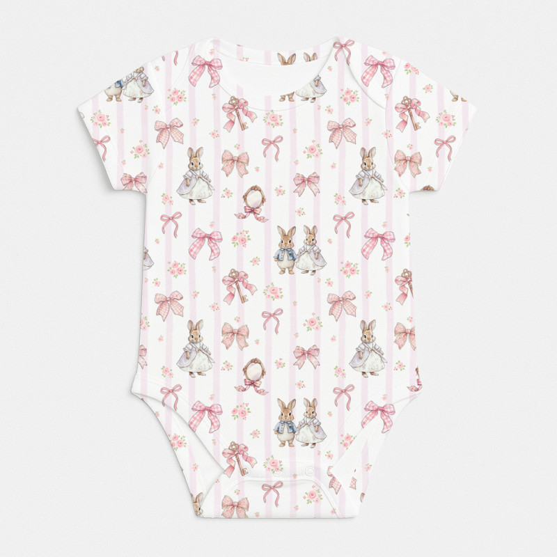 Printed Short-Sleeve Bodyvest for Babies BSHL001 LULU PINK Printed Short-Sleeve Bodyvest for Babies BSHL001 LULU PINK
