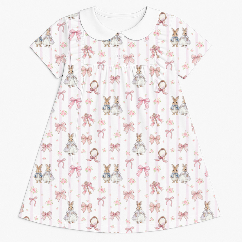 Supima Cotton Night Dress with Ruffle  and Collar DR018CL LULU PINK