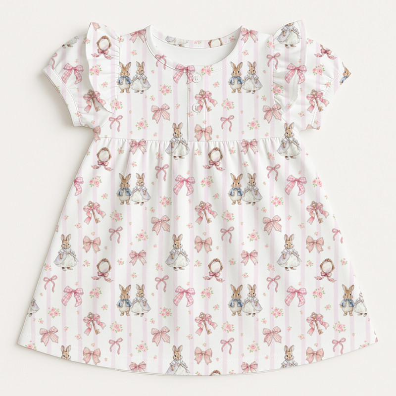 Supima Cotton Night Dress with Ruffle DR019 LULU PINK Supima Cotton Night Dress with Ruffle DR019 LULU PINK