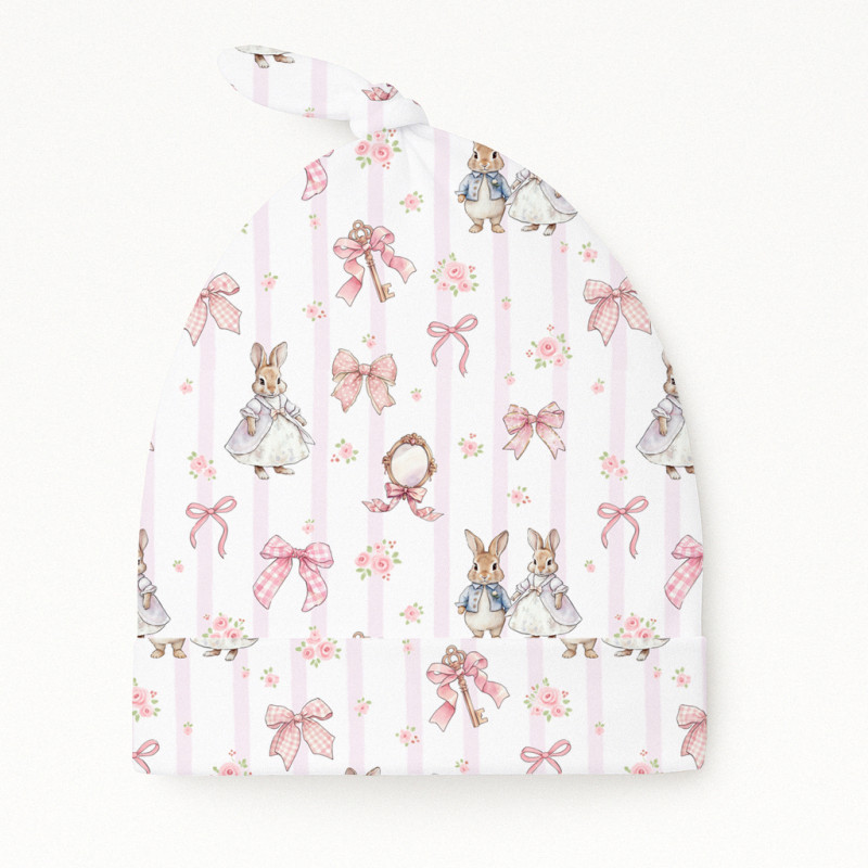 Supima Cotton Layette Hat with Knot H003 LULU PINK Supima Cotton Layette Hat with Knot H003 LULU PINK