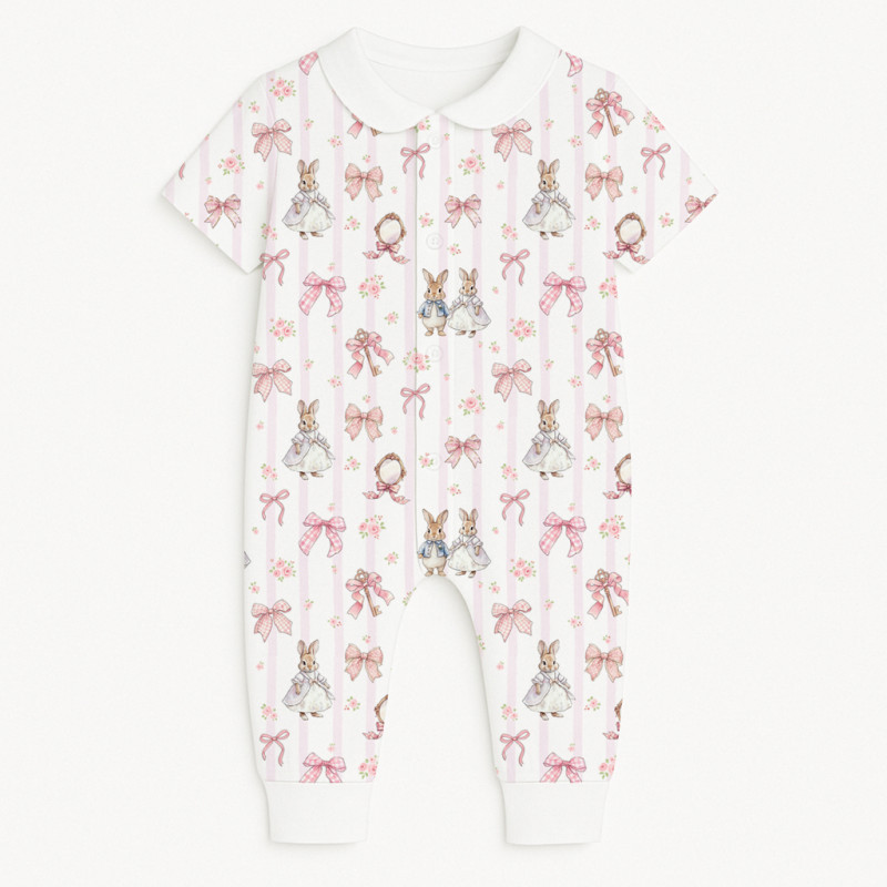 Ромпер з коротким рукавом i комірцем K061CL LULU PINK