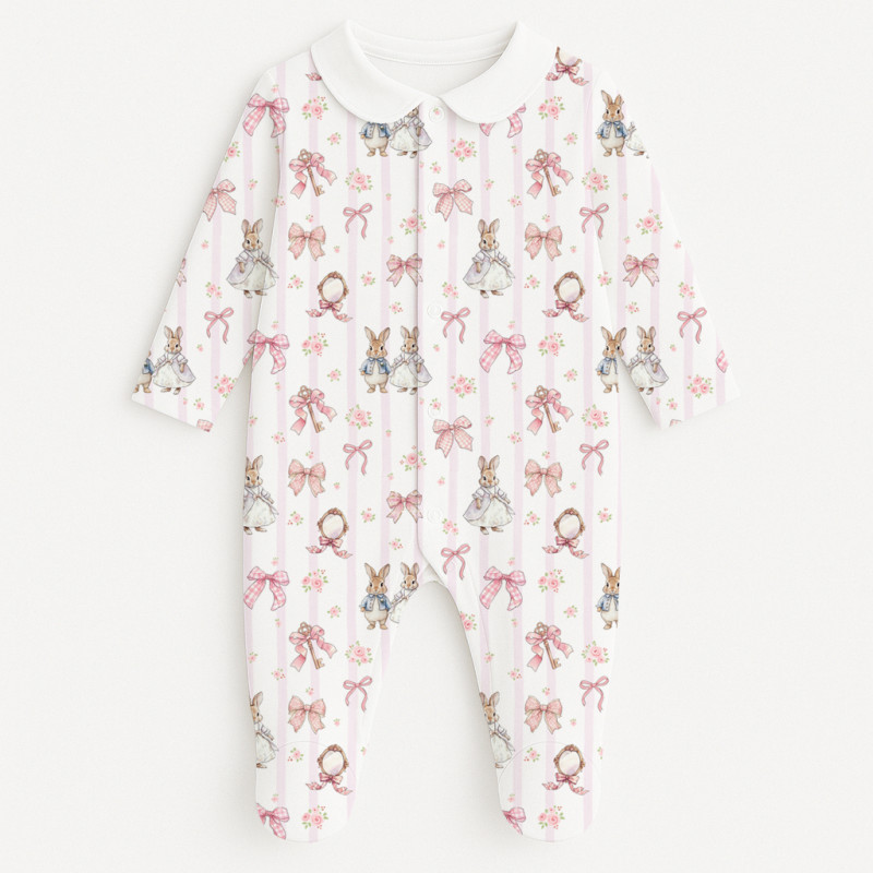 Babygrow with collar 100% pima cotton with K063 LULU PINK