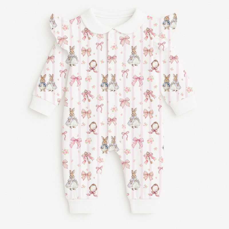 Ромпер з довгим рукавом з комiрцем i рюшками  K070CL LULU PINK