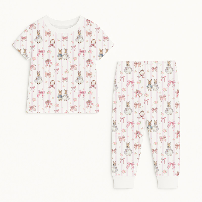 Patterned Supima Cotton Pyjamas Set PJ008 LULU PINK