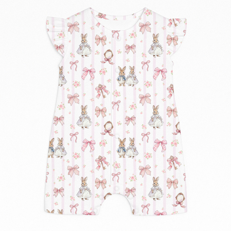 Supima Cotton Shortie with Ruffles – R007 LULU PINK Supima Cotton Shortie with Ruffles – R007 LULU PINK
