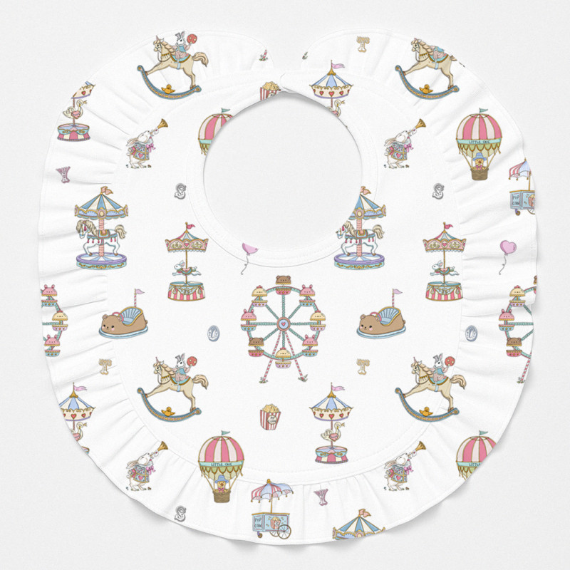 Baby Bib with Ruffles for girl BIB006 MERRY GO Baby Bib with Ruffles for girl BIB006 MERRY GO