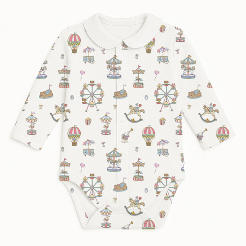 Printed Long-Sleeve Front F..