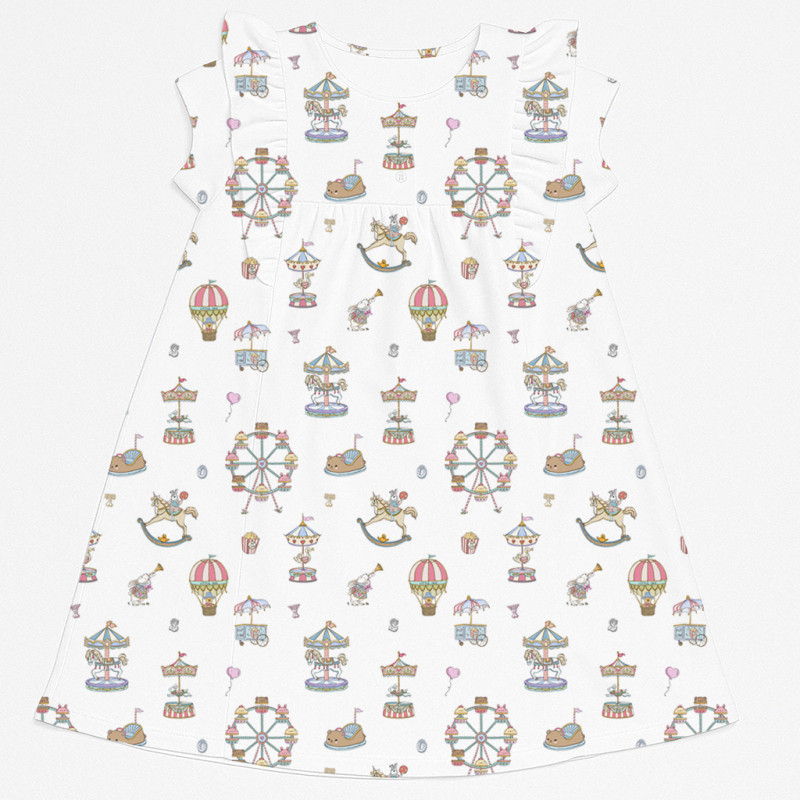 Supima Cotton Night Dress with Ruffle DR018 MERRY GO