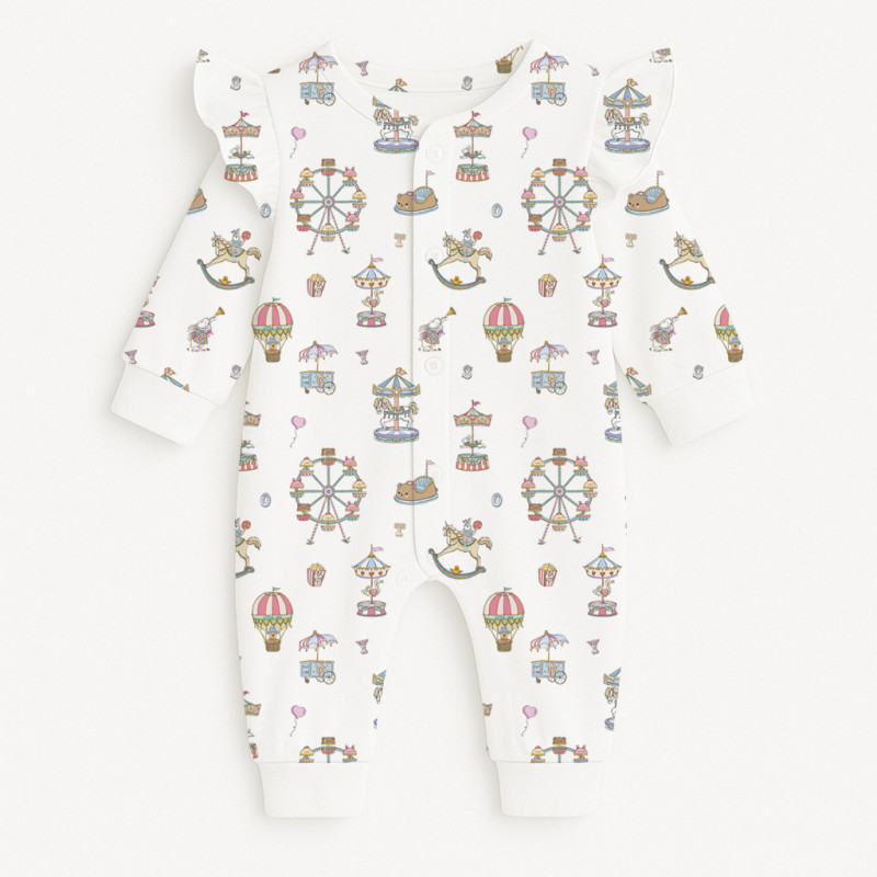 Long sleeve Romper for baby with ruffles K070 MERRY GO Long sleeve Romper for baby with ruffles K070 MERRY GO