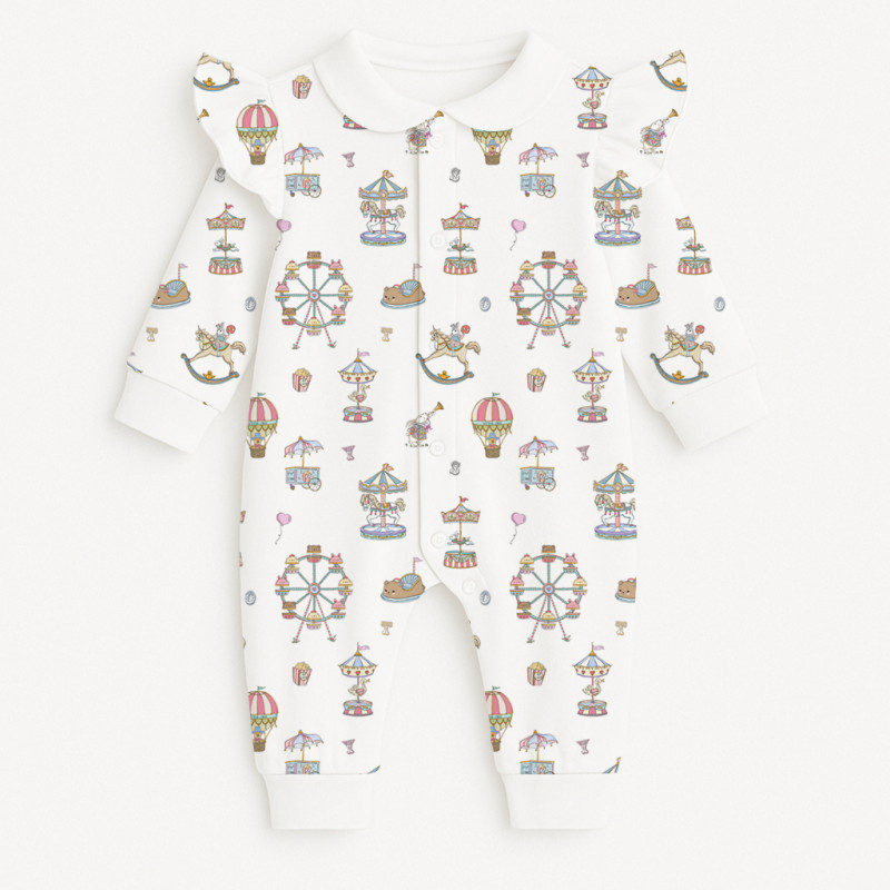 Long sleeve Romper for baby with ruffles and Collar K070CL MERRY GO Long sleeve Romper for baby with ruffles and Collar K070CL MERRY GO