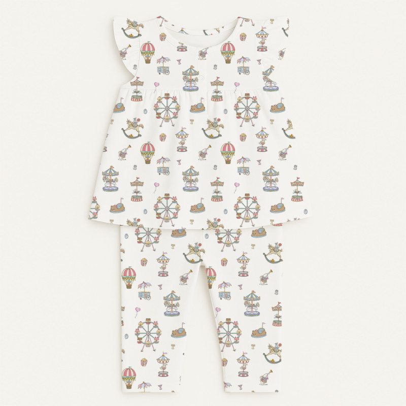 Yoke Girls Pyjama 100% organic Cotton PJ015 MERRY GO