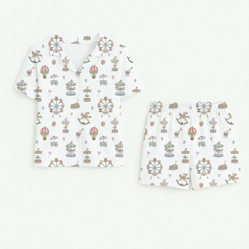 Children’s Pajama Set with Short Sleeves and Shorts PJ023 MERRY GO