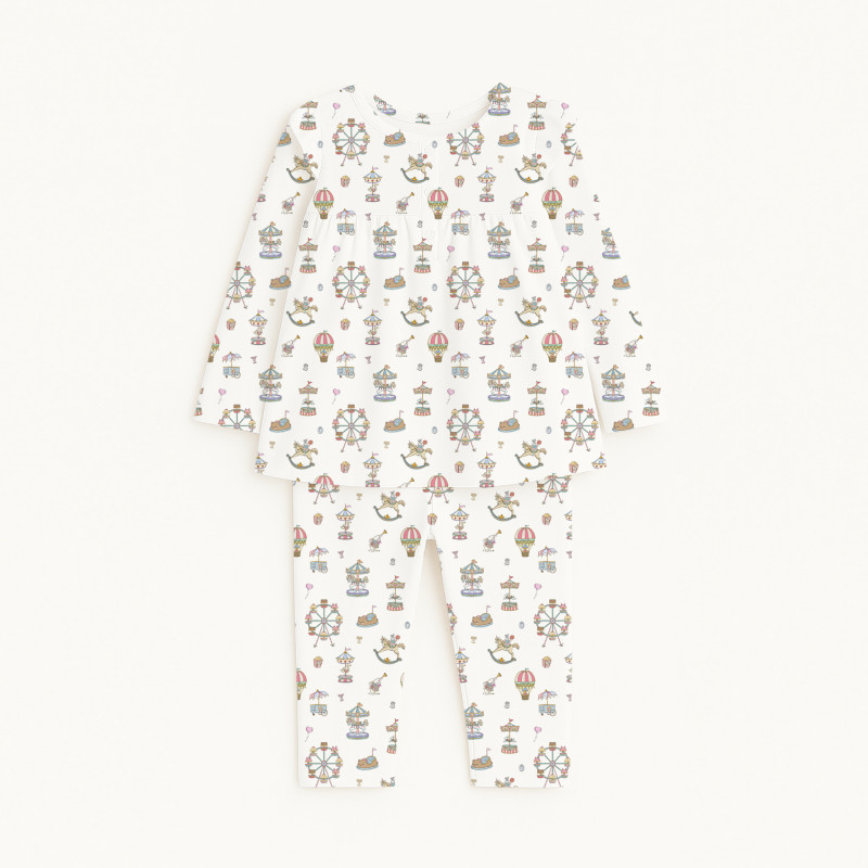 Yoke Girls Pyjama long sleeve 100% organic Cotton PJ029 MERRY GO