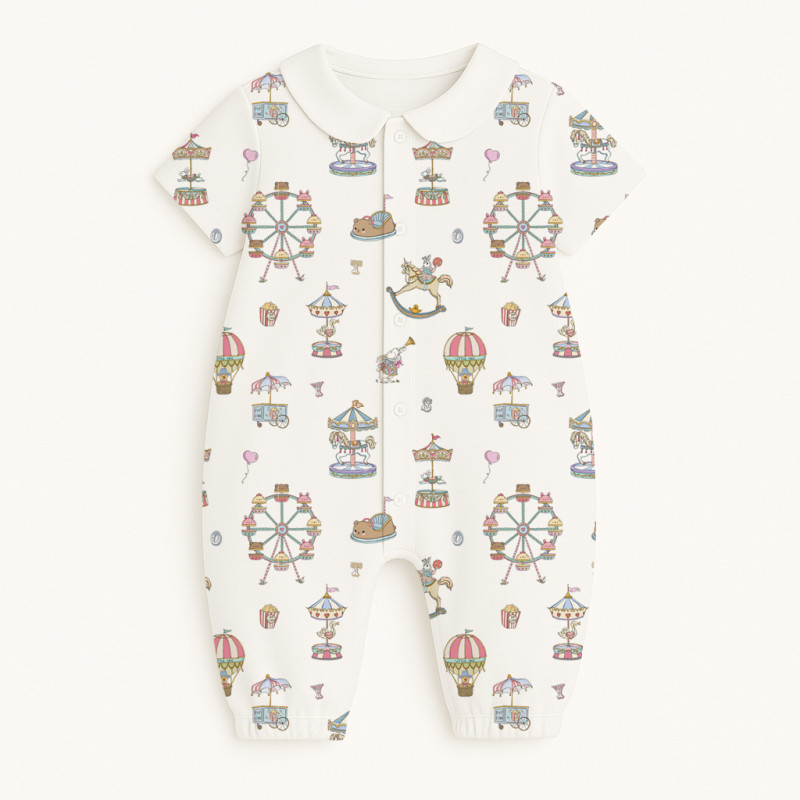 Long Supima Cotton Shortie with Sleeves and Collar R017CL MERRY GO Long Supima Cotton Shortie with Sleeves and Collar R017CL MERRY GO