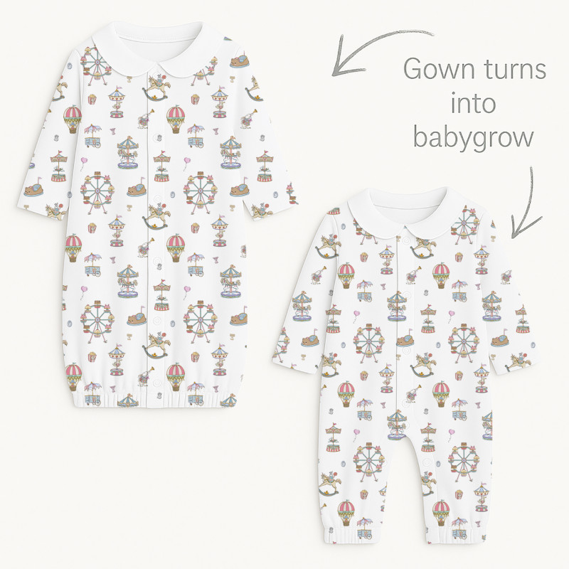 Baby converter gown with collar TR003 MERRY GO Baby converter gown with collar TR003 MERRY GO