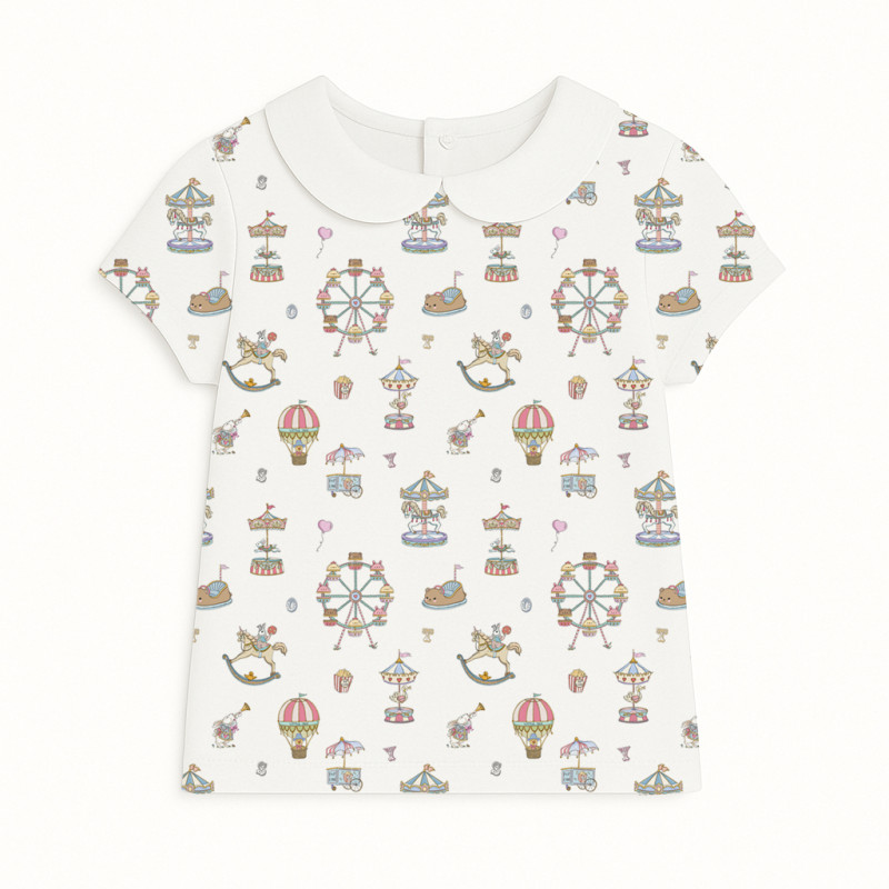 Short Sleeve T-shirt for Boys and Girls with Collar TSH001CL MERRY GO Short Sleeve T-shirt for Boys and Girls with Collar TSH001CL MERRY GO