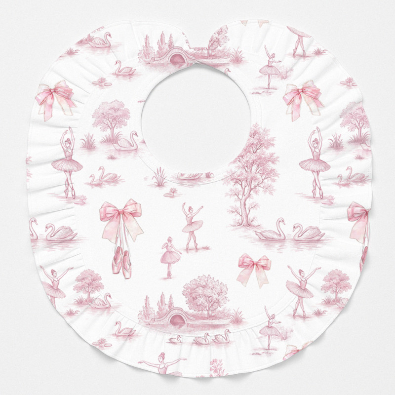 Baby Bib with Ruffles for girl BIB006 SWAN LAKE Baby Bib with Ruffles for girl BIB006 SWAN LAKE