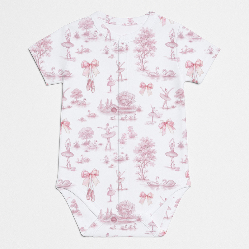 Printed Short-Sleeve Front Fastening Bodyvest for Babies BSHL009 SWAN LAKE Printed Short-Sleeve Front Fastening Bodyvest for Babies BSHL009 SWAN LAKE