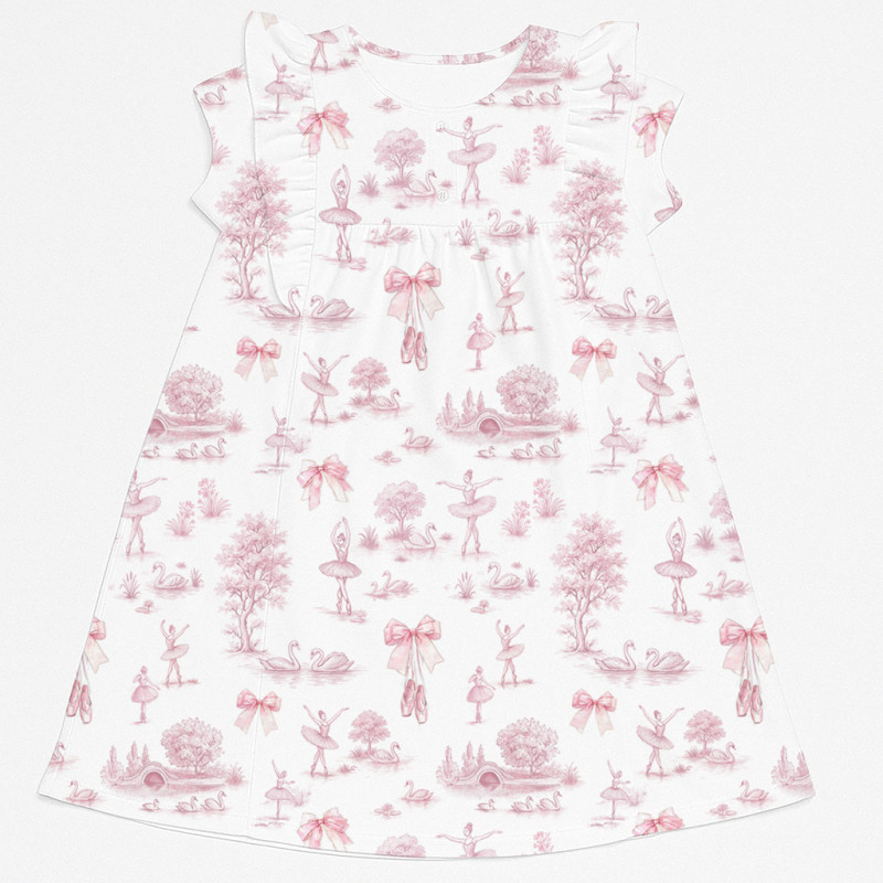 Supima Cotton Night Dress with Ruffle DR018 SWAN LAKE