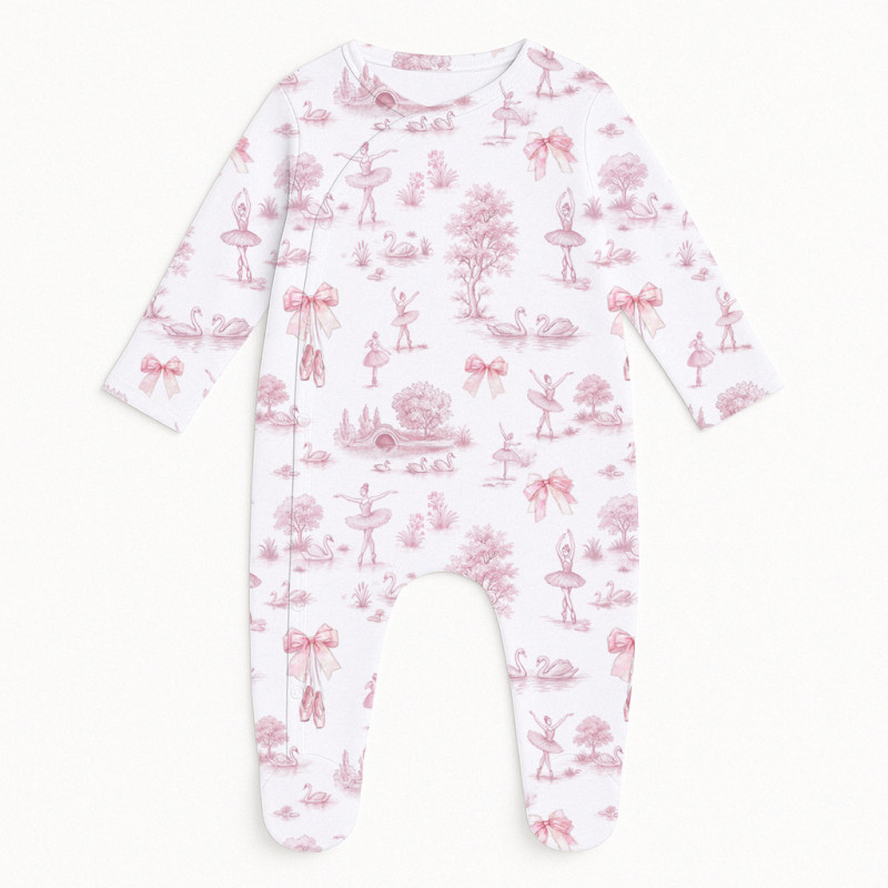 Babygrow for baby with Side Opening K020 SWAN LAKE