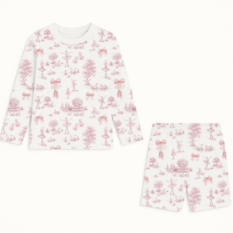 Printed Supima Cotton Top and Shorts Pyjama Set – PJ010 SWAN LAKE