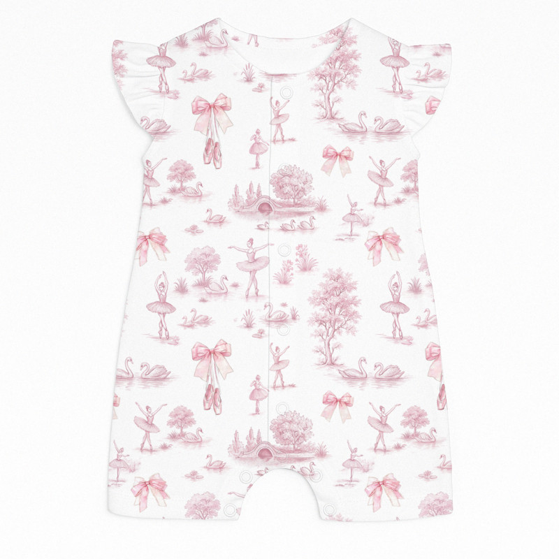 Supima Cotton Shortie with Ruffles – R007 SWAN LAKE Supima Cotton Shortie with Ruffles – R007 SWAN LAKE