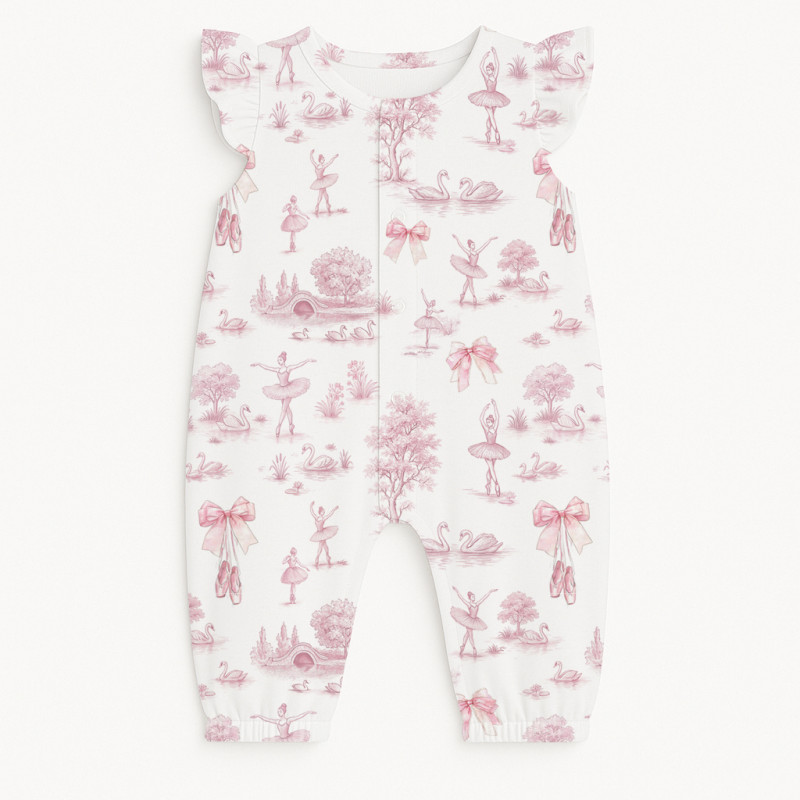 Supima Cotton Long Shortie with Ruffles – R011 SWAN LAKE Supima Cotton Long Shortie with Ruffles – R011 SWAN LAKE