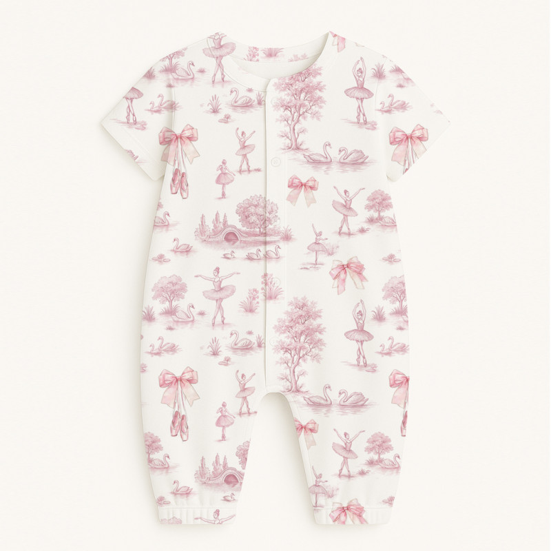 Long Supima Cotton Shortie with Sleeves  R017 SWAN LAKE