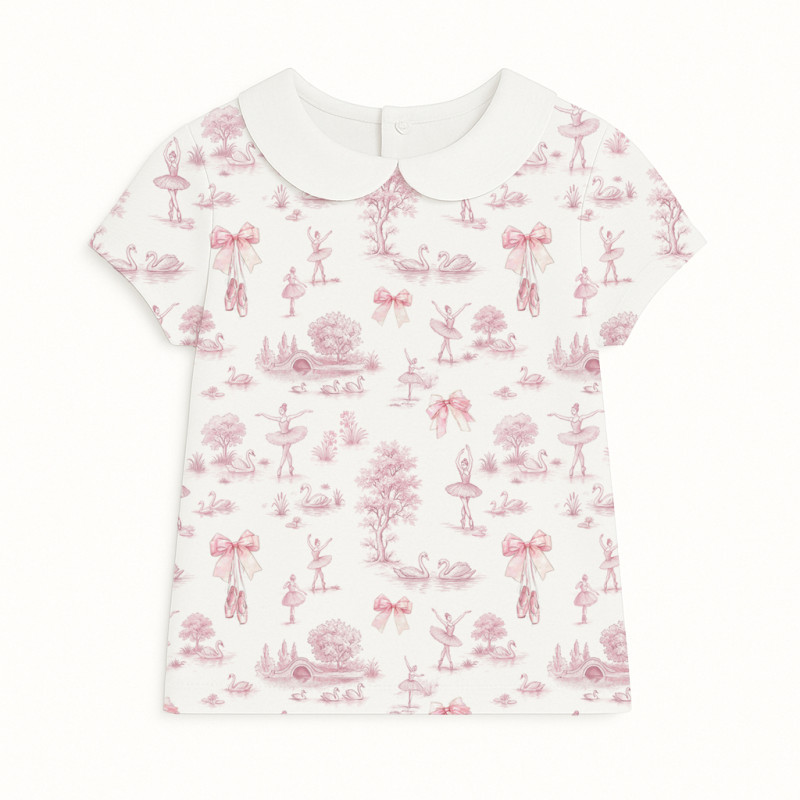 Short Sleeve T-shirt for Boys and Girls with Collar TSH001CL SWAN LAKE