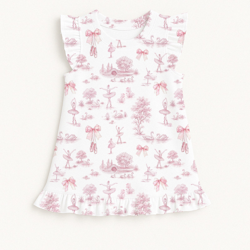 Frill Trim Sleeveless Top for Girls TSH003 SWAN LAKE Frill Trim Sleeveless Top for Girls TSH003 SWAN LAKE