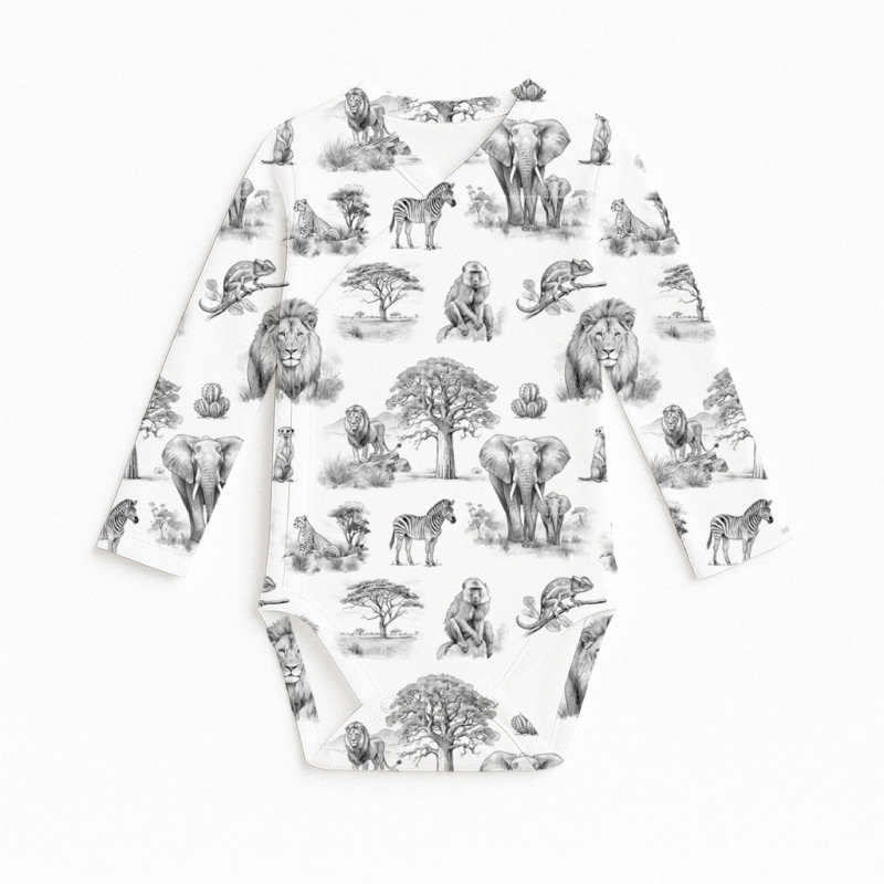 Боді Kimono з довгим рукавом для немовлят BLS004 WILD HORIZONT