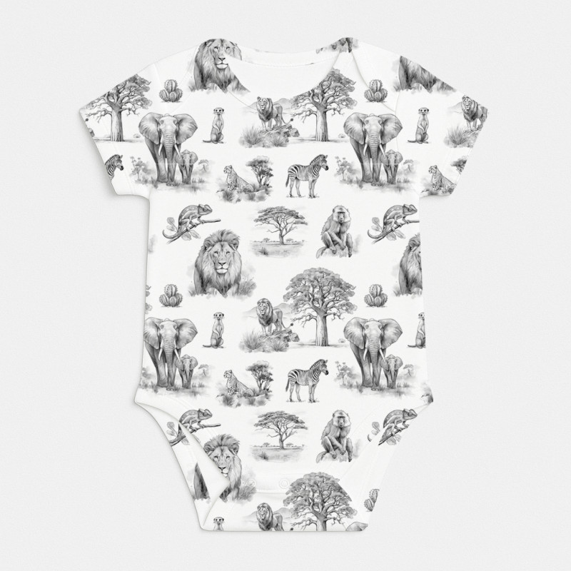 Printed Short-Sleeve Bodyvest for Babies BSHL001 WILD HORIZONT Printed Short-Sleeve Bodyvest for Babies BSHL001 WILD HORIZONT