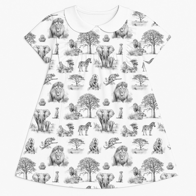 Supima Cotton Night Dress with Ruffle and Collar DR018CL WILD HORIZONT Supima Cotton Night Dress with Ruffle and Collar DR018CL WILD HORIZONT