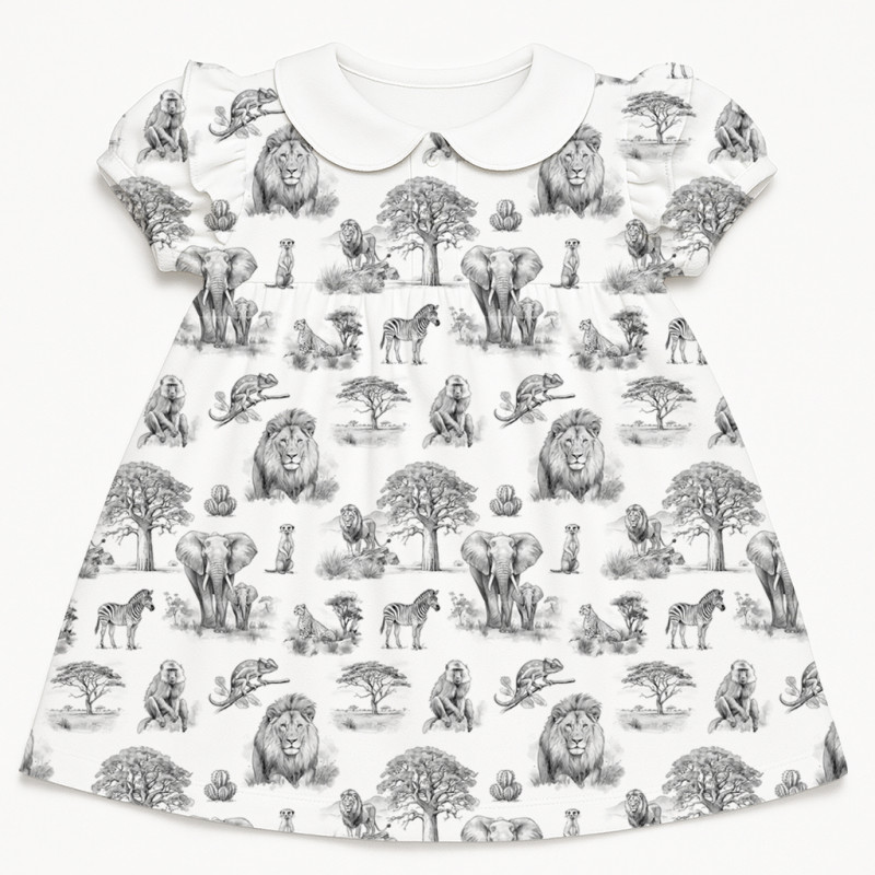 Сукня  з коротким рукавом і оборкою з бавовни Supima DR019CL WILD HORIZONT