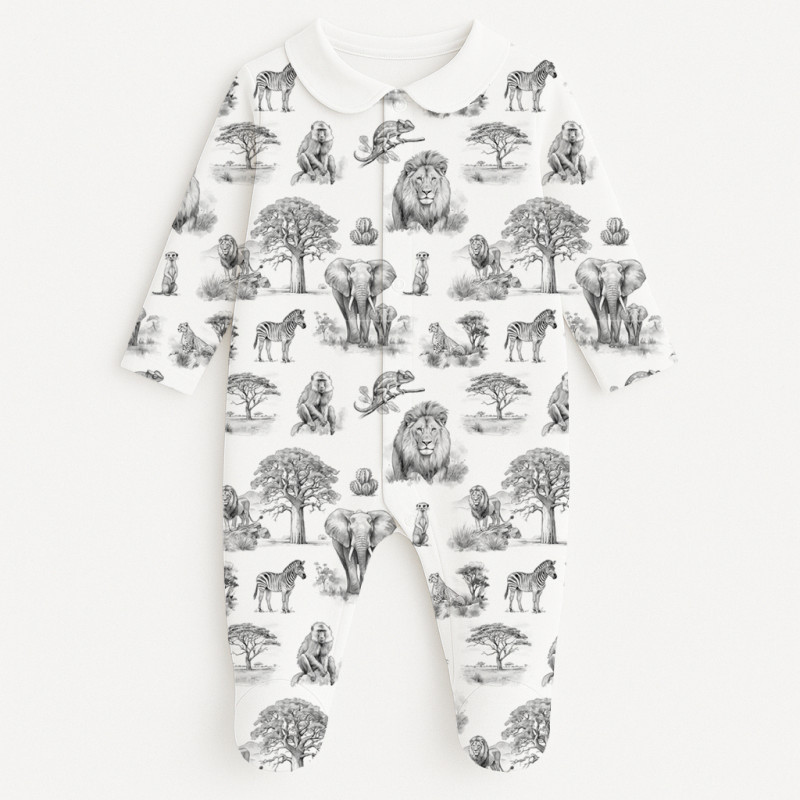 Babygrow with collar 100% pima cotton with K063 WILD HORIZONT Babygrow with collar 100% pima cotton with K063 WILD HORIZONT