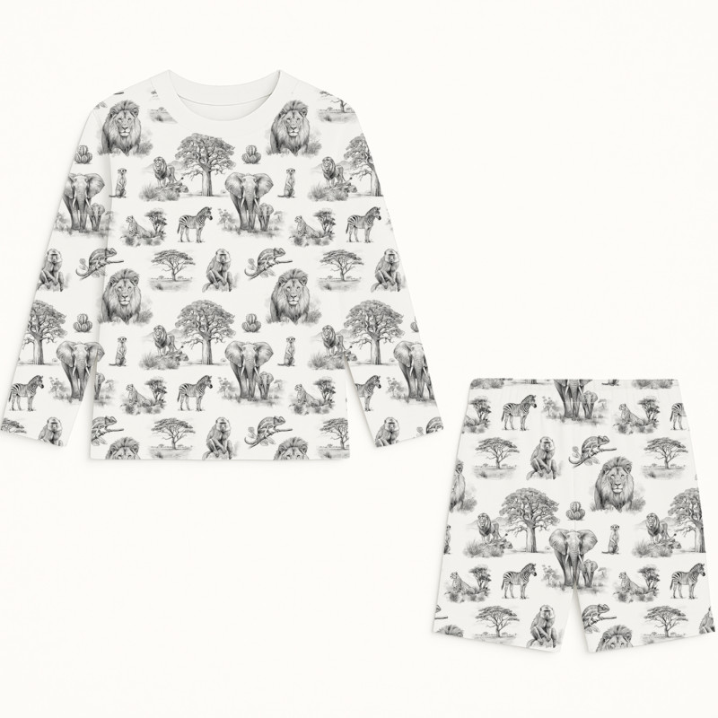 Printed Supima Cotton Top and Shorts Pyjama Set – PJ010 WILD HORIZONT Printed Supima Cotton Top and Shorts Pyjama Set – PJ010 WILD HORIZONT
