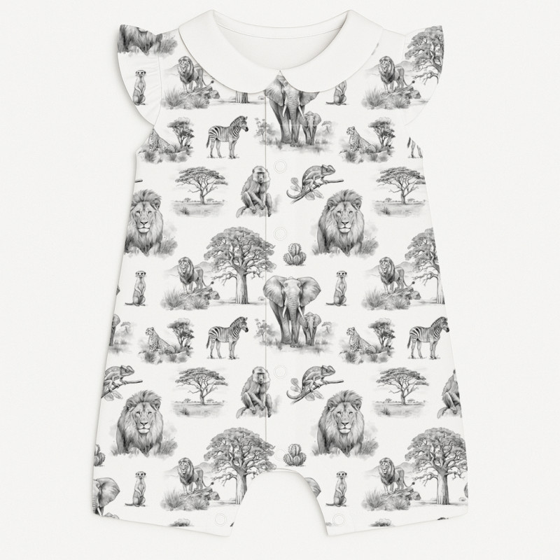Supima Cotton Shortie with Ruffles and Collar – R007CL WILD HORIZONT Supima Cotton Shortie with Ruffles and Collar – R007CL WILD HORIZONT