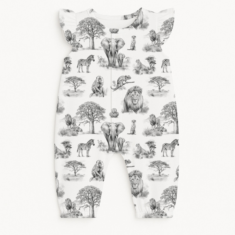 Supima Cotton Long Shortie with Ruffles – R011 WILD HORIZONT Supima Cotton Long Shortie with Ruffles – R011 WILD HORIZONT