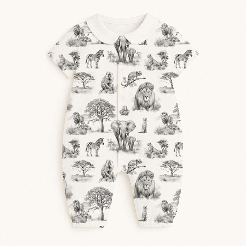 Long Supima Cotton Shortie with Sleeves and Collar R017CL WILD HORIZONT Long Supima Cotton Shortie with Sleeves and Collar R017CL WILD HORIZONT