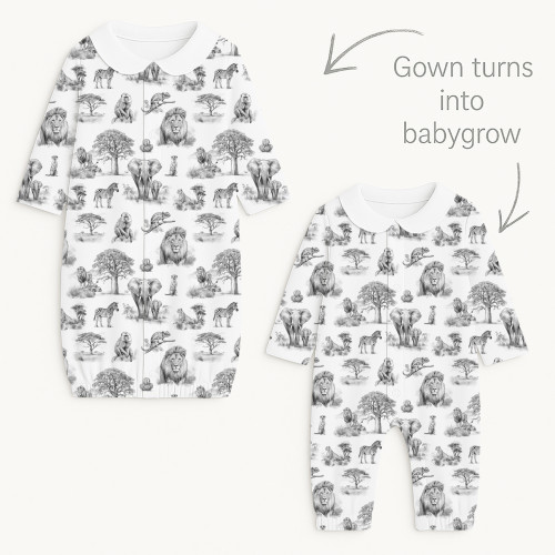 Baby converter gown with co..
