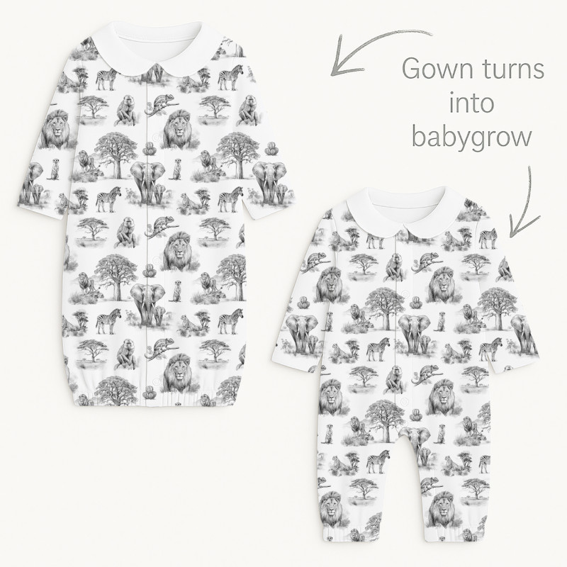 Baby converter gown with collar TR003 WILD HORIZONT Baby converter gown with collar TR003 WILD HORIZONT