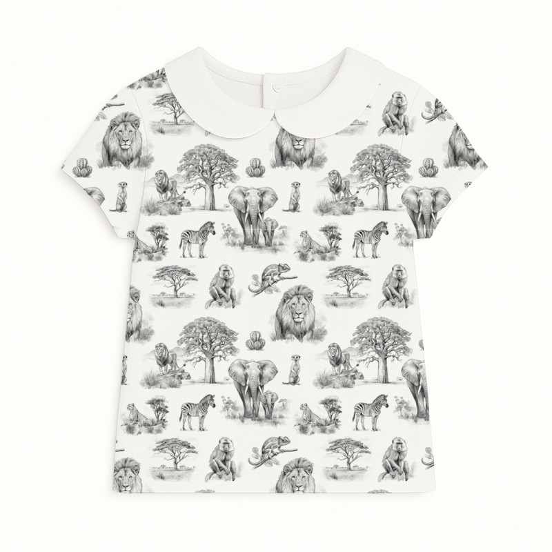 Short Sleeve T-shirt for Boys and Girls with Collar TSH001CL WILD HORIZONT