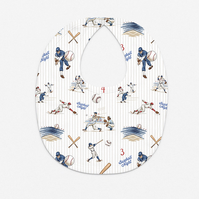 Baby Bib with Picot Trim BIB005 BASEBALL Baby Bib with Picot Trim BIB005 BASEBALL