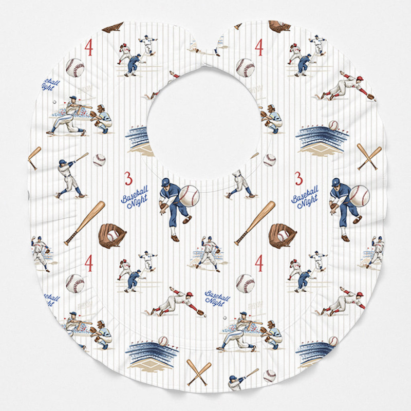 Baby Bib with Ruffles for girl BIB006 BASEBALL Baby Bib with Ruffles for girl BIB006 BASEBALL