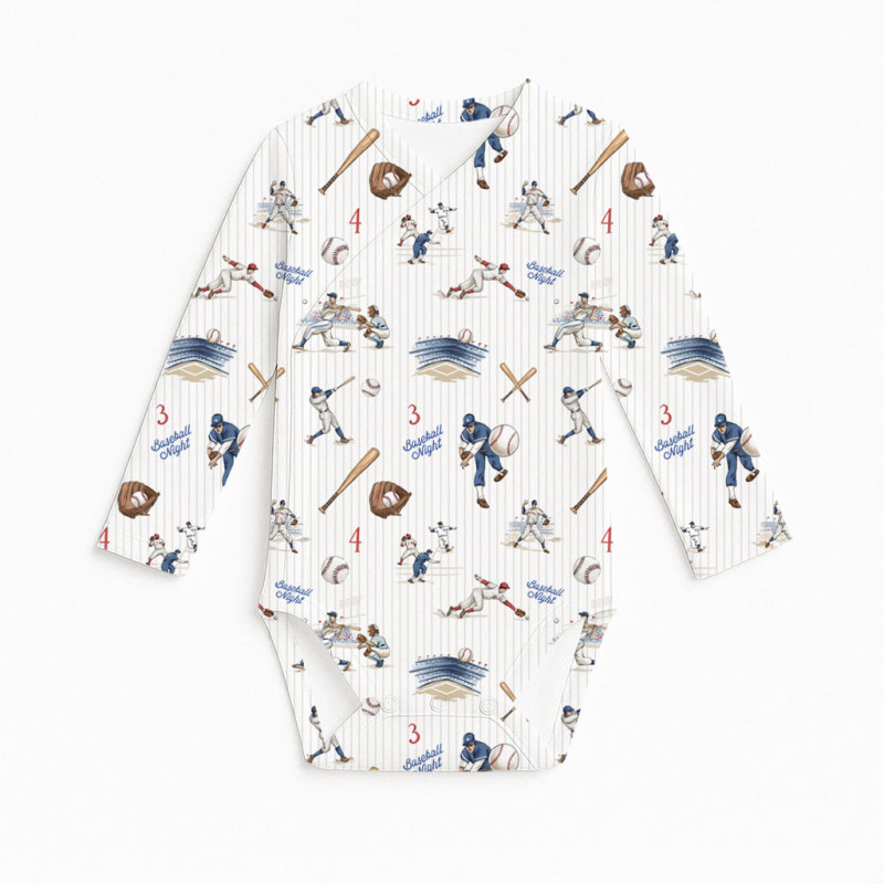 Боді Kimono з довгим рукавом для немовлят BLS004 BASEBALL