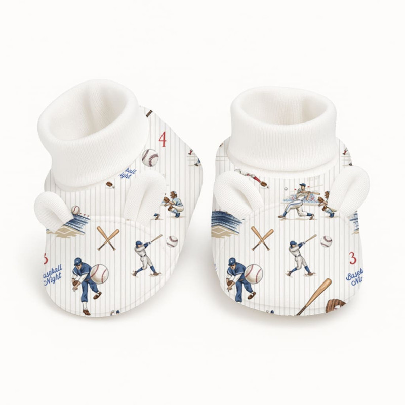 Funny Bear Booties with Ears BT001 BASEBALL