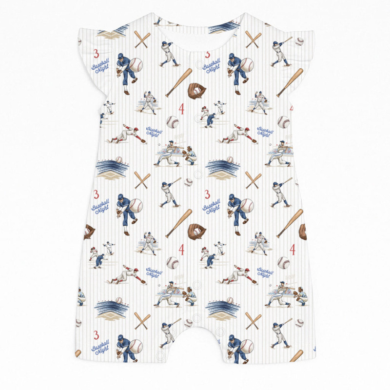 Supima Cotton Shortie with Ruffles – R007 BASEBALL Supima Cotton Shortie with Ruffles – R007 BASEBALL