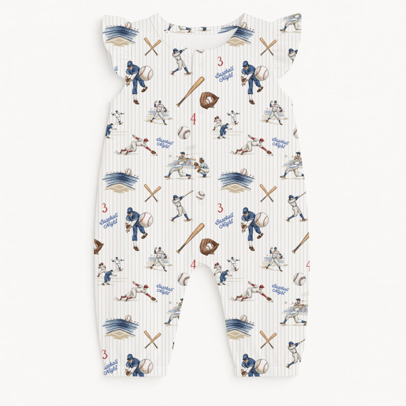 Supima Cotton Long Shortie with Ruffles – R011 BASEBALL