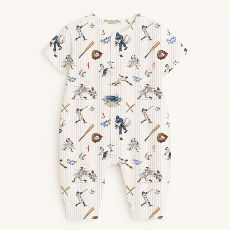 Long Supima Cotton Shortie with Sleeves  R017 BASEBALL