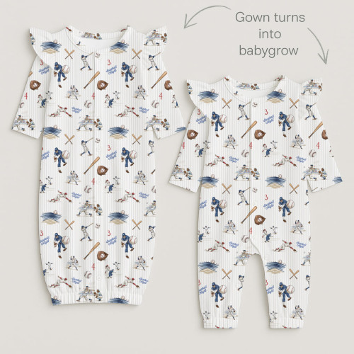 Baby converter gown with ru..